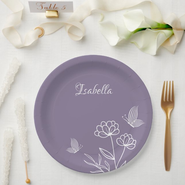 Romantisch elegant und blumenreich pappteller (Hochzeit)