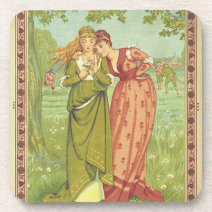 Romantisch Elegant Vintage Valentinstag, viktorian Getränkeuntersetzer
