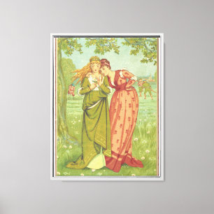 Romantisch Elegant Vintage Valentinstag, viktorian Leinwanddruck