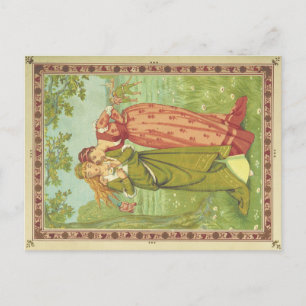 Romantisch Elegant Vintage Valentinstag, viktorian Postkarte