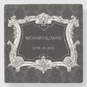 Romantisch, elegante französische Rahmung Steinuntersetzer