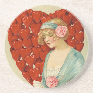 Romantisch Elegantes Retro-Valentinstagsbild, John Getränkeuntersetzer