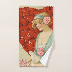 Romantisch Elegantes Retro-Valentinstagsgruß, John Handtuch