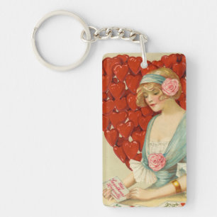 Romantisch Elegantes Retro-Valentinstagsgruß, John Schlüsselanhänger