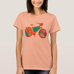 romantisch farbenfroh mädchenhaftes Fahrrad T-Shirt