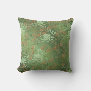 Romantisch, Gold, Türkis,, Aquarell, Chic, Floral Kissen