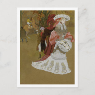 Romantisch, Hübsche Frau, Mode, Vintage Postkarte