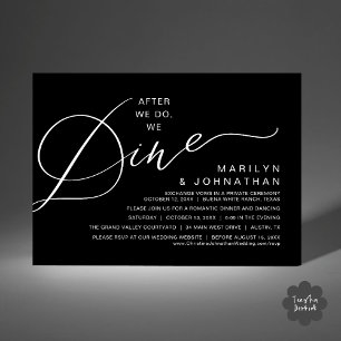 Romantisch nach dem wir essen, Hochzeitsessen Einladung