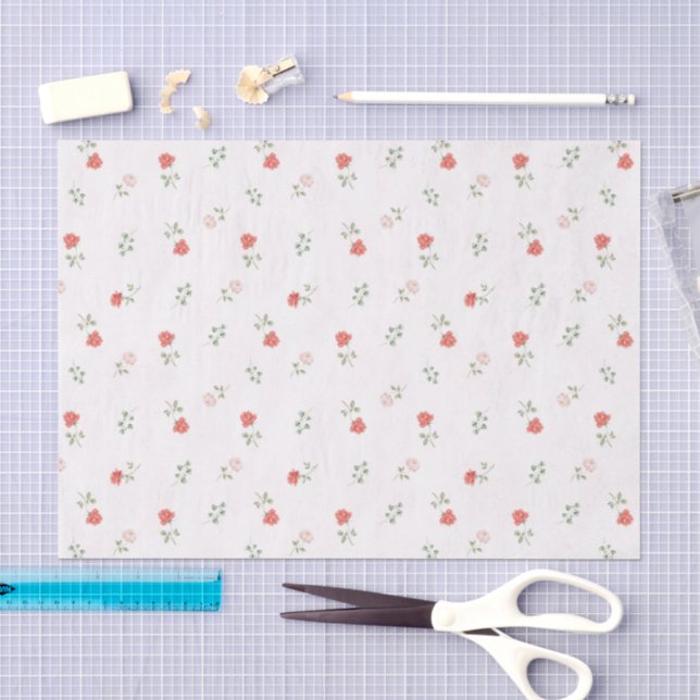 Romantisch rote Rosen Schamrot Liebe Seidenpapier (Handwerk)