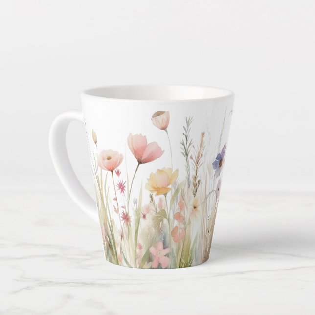 Romantisch, rustikal, Wildblume motiviert Milchtasse (Linke Ecke)