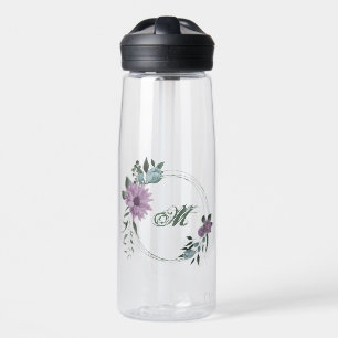 romantisch staubig lila & blau floral trinkflasche