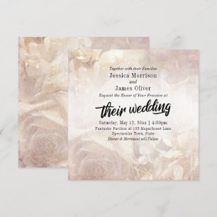 Romantisch, Vintage-Blumen Fette Typografie-Hoch Einladung