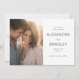 Romantisch Warmer Minimalistischer Foto Save The Date