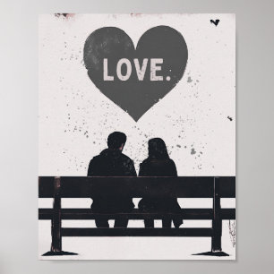 Romantische 8 x 10 Grunge Valentinstag Liebe Poster