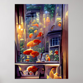 Romantische Abendbrise, digitales Malteposter Poster