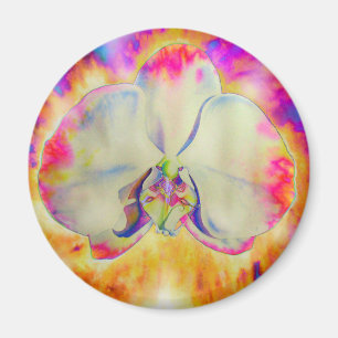 Romantische abstrakte Orchideen-Aquarellmalerei Magnet