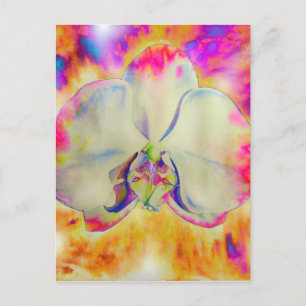 Romantische abstrakte Orchideen-Aquarellmalerei Postkarte