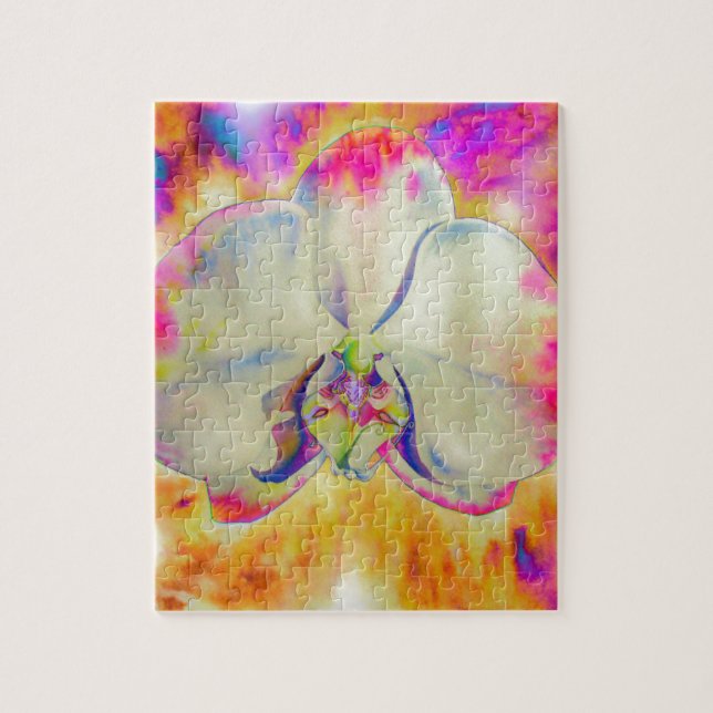 Romantische abstrakte Orchideenmalerei Puzzle (Vertikal)