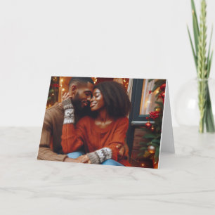 Romantische afroamerikanische Weihnachtskarte Karte
