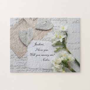 Romantische alte Schrift, Herz, Vorschlag für Blum Puzzle