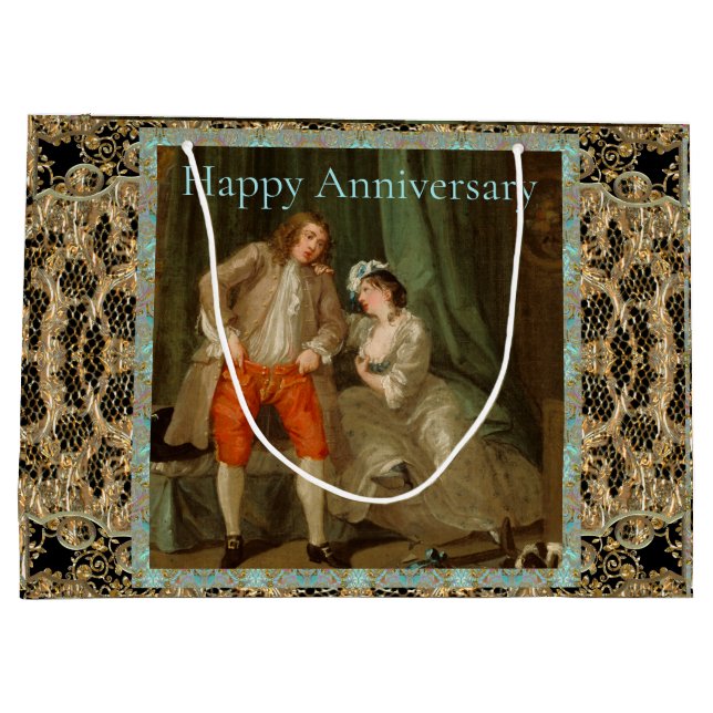 Romantische Alte Welt Eleganter Jedem Anlass Große Geschenktüte (Rückseite)