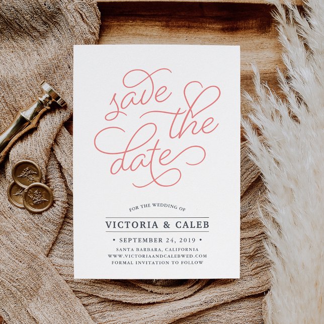 Romantische Anfrage | Typografie Save the Date-Kar Date (Von Creator hochgeladen)