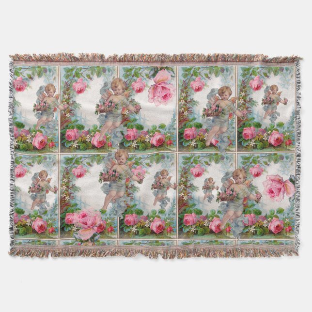 ROMANTISCHE ANGEL ANSAMMLUNG PINK ROSES UND BLUME DECKE (Vorderseite)