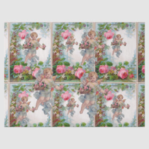 ROMANTISCHE ANGEL ANSAMMLUNG PINK ROSES UND BLUME SEIDENPAPIER