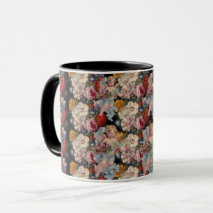 ROMANTISCHE ANGEL ANSAMMLUNG PINK ROSES UND BLUME TASSE