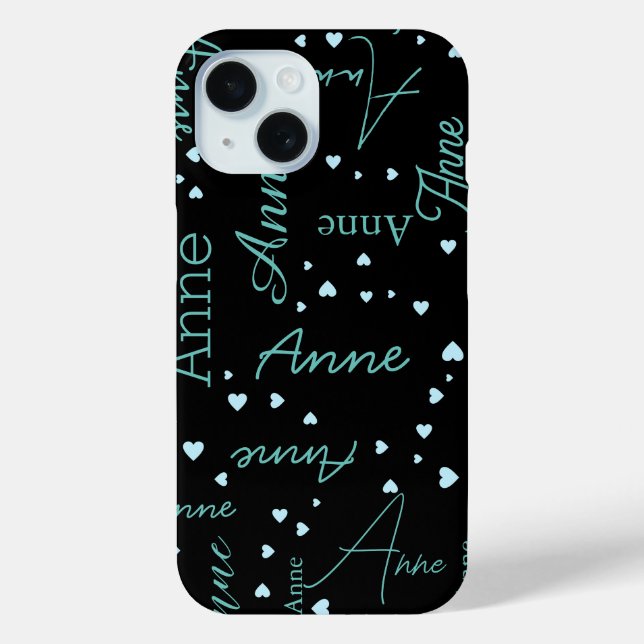 Romantische Anne (individuelle Name) zartes blaues Case-Mate iPhone Hülle (Rückseite)