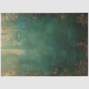 Romantische antike Emerald- und Gold-Designserie 1 Seidenpapier