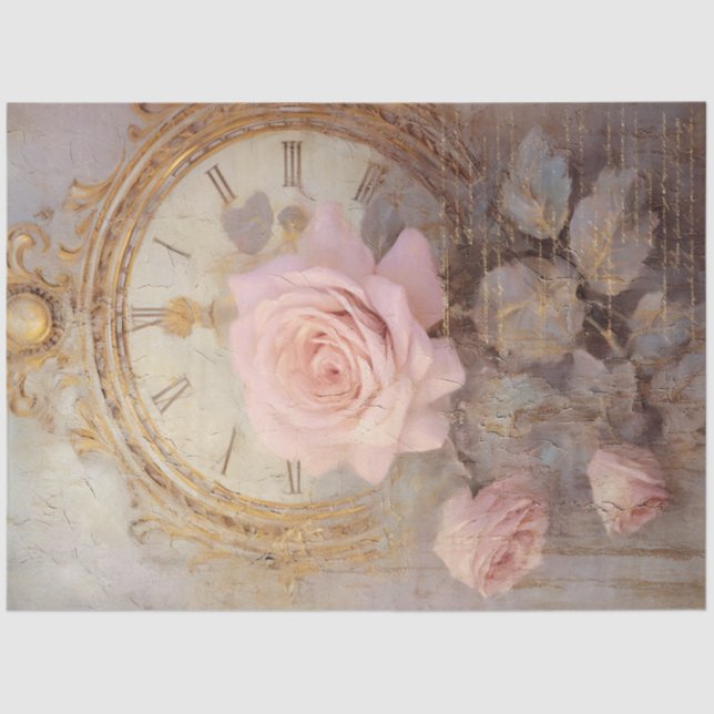 Romantische antike rosa und goldene Designserie 18 Seidenpapier (Vorderseite)