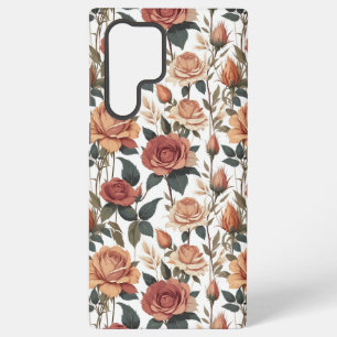 Romantische antike rote Rosen Cottagecore Floral Samsung Galaxy Hülle