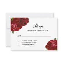 Romantische antike Rote Rosen mit Streifen RSVP-Ka