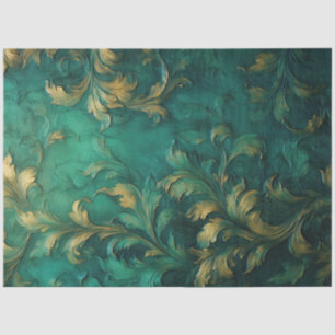 Romantische antike Smaragd und Gold Design Serie 2 Seidenpapier