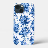 Romantische antike Vintage Rose blau auf Weiß