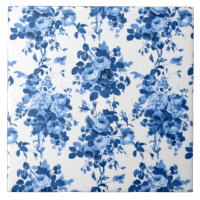 Romantische antike Vintage Rose blau auf Weiß