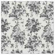 Romantische antike Vintage Rose grau auf weiß Stoff