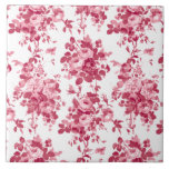 Romantische antike Vintage Rose Rosa auf Weiß Fliese<br><div class="desc">Elegante,  nahtlose antike Vintage,  monochrome Rosen auf weißem Hintergrund.</div>