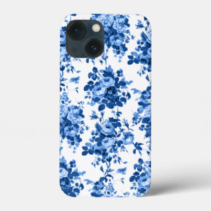 Romantische antike Vintage-Rosen - Blau auf Weiß Case-Mate iPhone Hülle