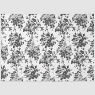 Romantische antike Vintage-Rosen-Grau auf Weiß Seidenpapier