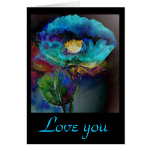 Romantische aquamarine Blumenbemalung