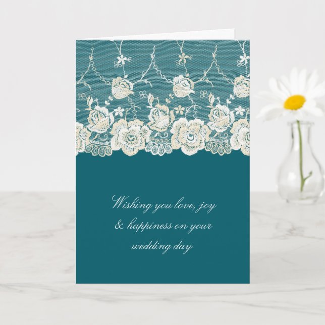 Romantische Aquamarine Creme Karte (Kleine Pflanze)