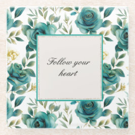 Romantische Aquamarine Creme Rose Brautparty Glasuntersetzer