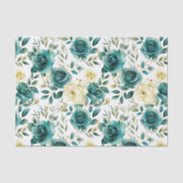 Romantische Aquamarine grüne Creme Rose Blumen Seidenpapier
