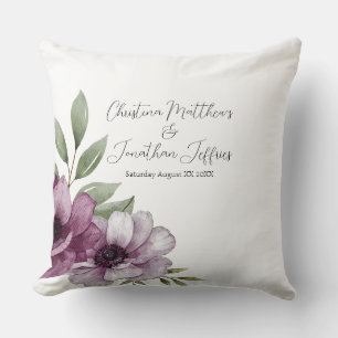 Romantische Aquarell-Anemonen Kissen