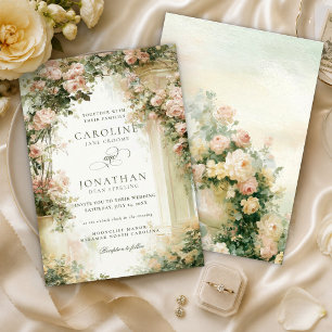 Romantische Aquarell-Blumen-Estate-Regency-Inspira Einladung