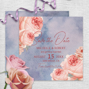Romantische Aquarell-Blumen-Hochzeit - Termin vorm Einladung
