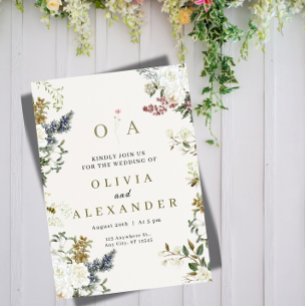 Romantische Aquarell-Blumen-Hochzeitseinladung Einladung