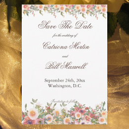 Romantische Aquarell-Blumen-Hochzeitseinladungskar Einladung